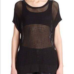 Rag & Bone Jean Mesh Knit Top Black size Small